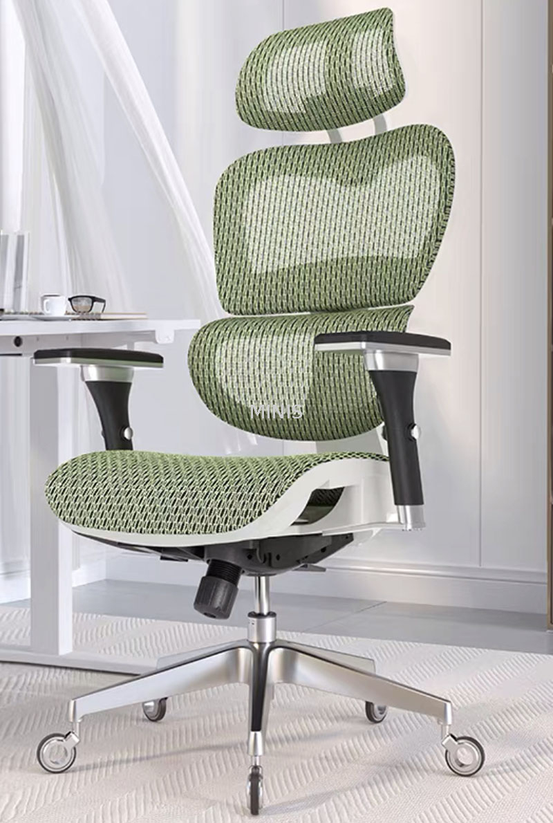 Chaises de bureau ergonomiques en tissu maillé pivotant à hauteur réglable