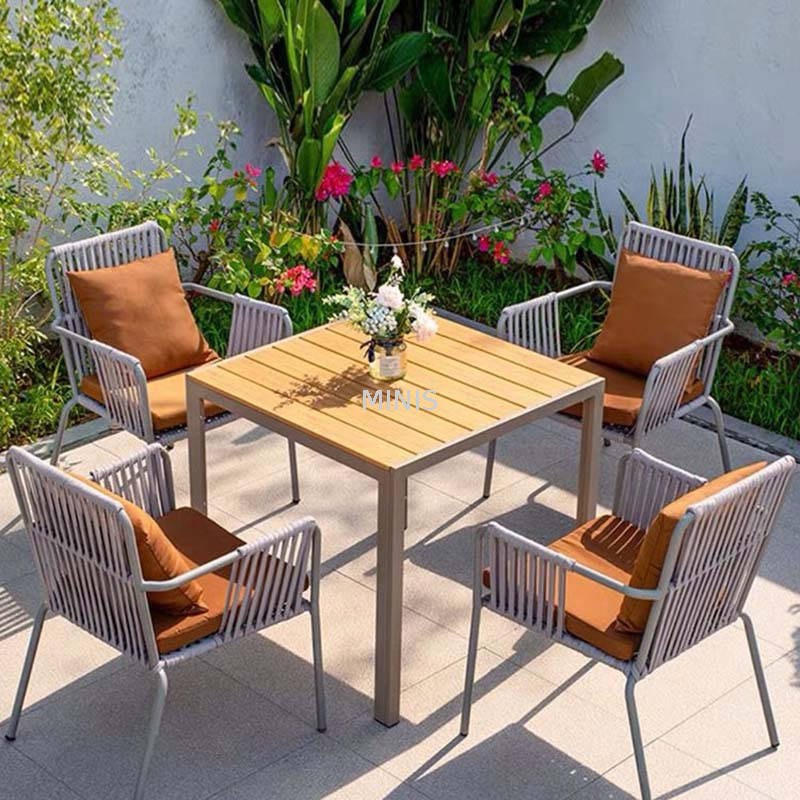 Chaise de salle à manger de loisirs de table de café de balcon de jardin extérieur