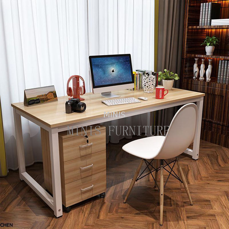 Mobilier de travail pour la maison/le bureau Bureaux de bureau en bois droits simples