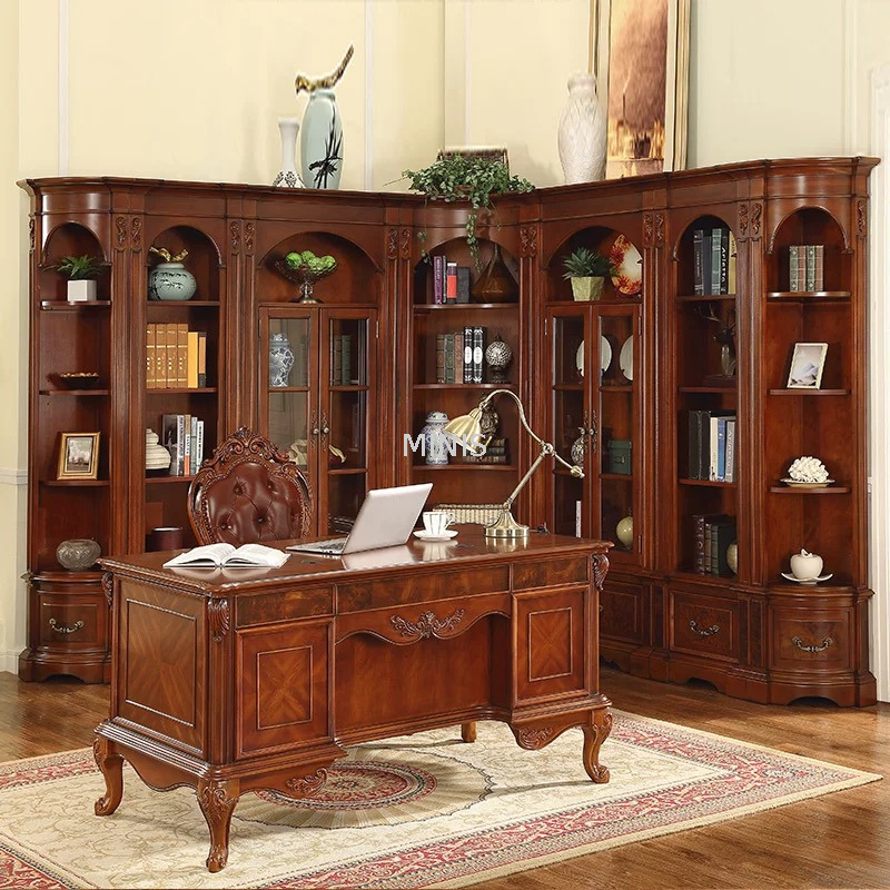 Home Office Furtiure Vintage Good Wood Executive Work Desk