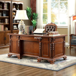 Home Office Furtiure Vintage Good Wood Executive Work Desk