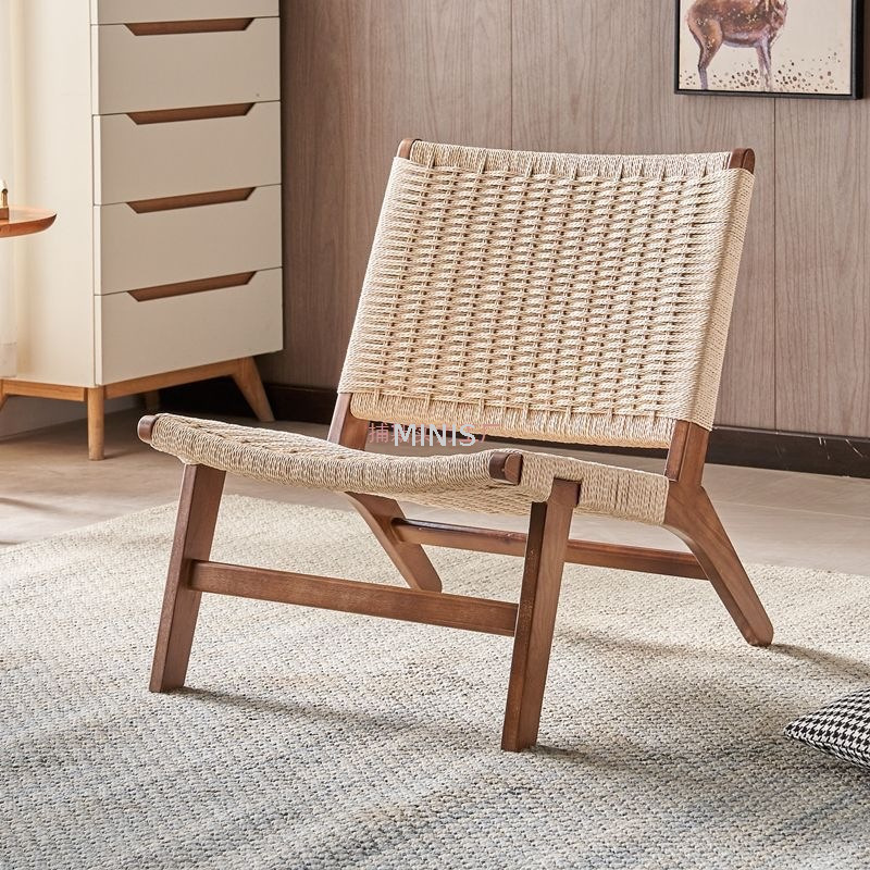 Corde tissée de loisir européenne Chaise en bois fort