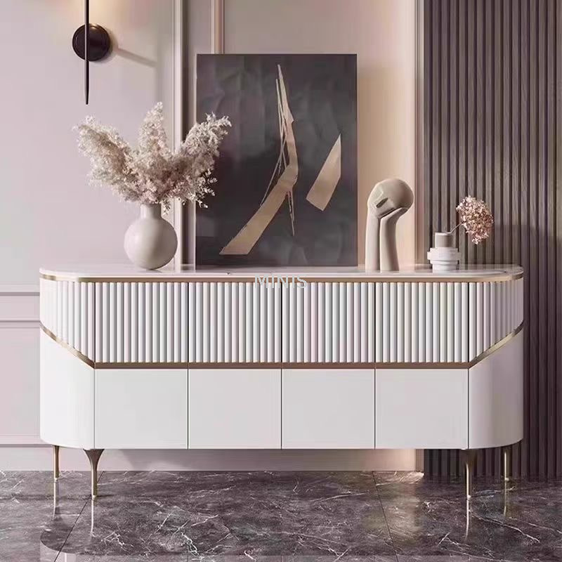 Armoire latérale de la chambre ou salon élégant buffet beige