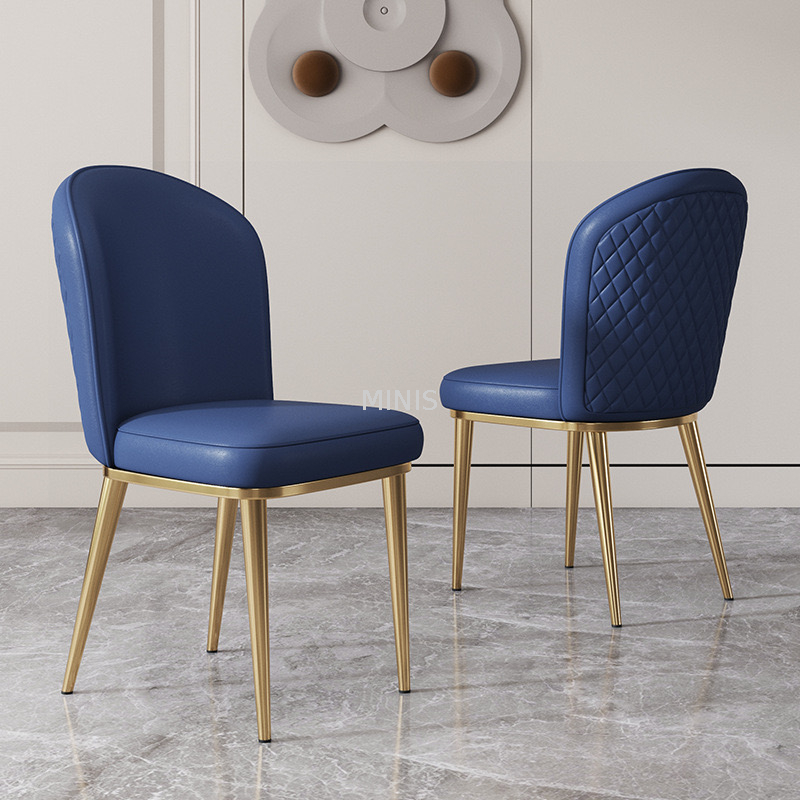 Chaise de salle à manger en cuir blanc doré pour salle à manger de restaurant, nouvelle chaise de salle à manger