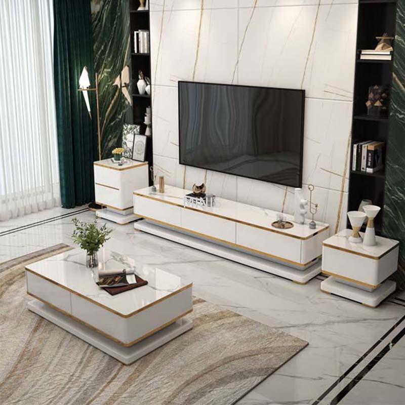 Salon/Lobby Armoire blanche moderne Meuble TV/Table basse