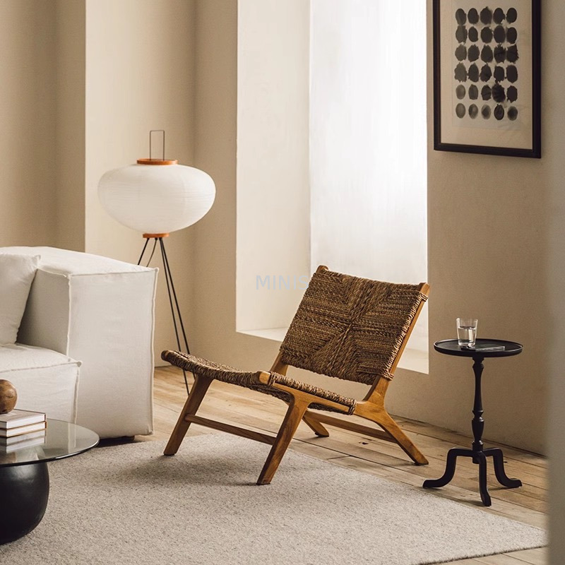 Corde tissée de loisir européenne Chaise en bois fort