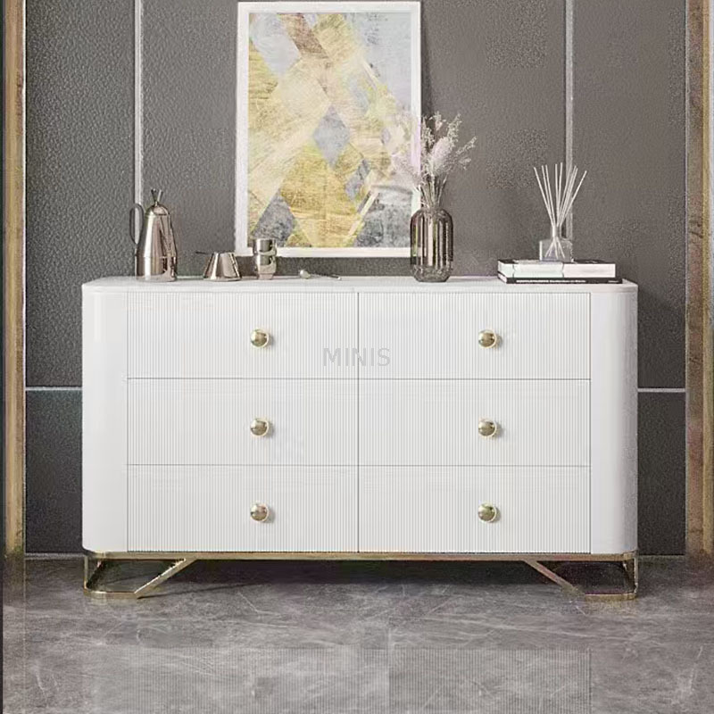 Armoire latérale de la chambre ou salon élégant buffet beige