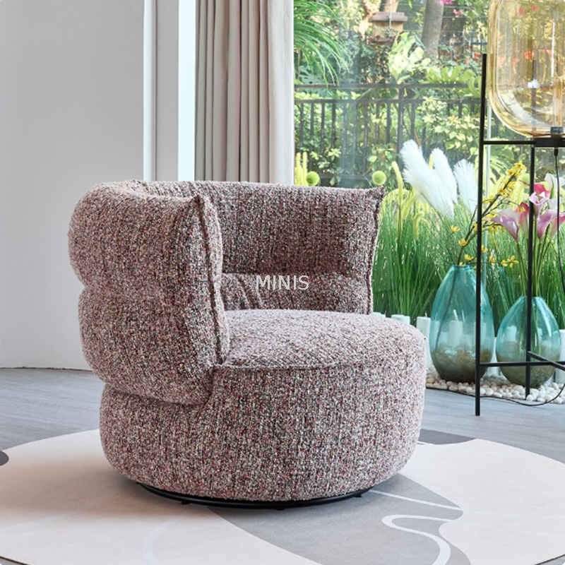 Salon de bonne qualité tissu élastique chaise rotative unique