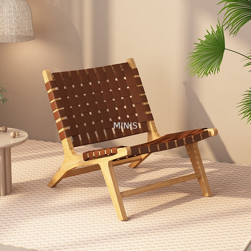 Corde tissée de loisir européenne Chaise en bois fort